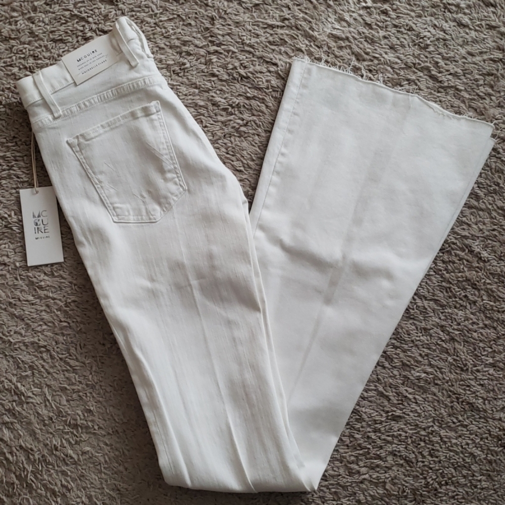 NWT McGuire white denim flares